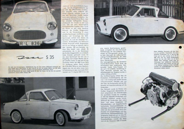 Glas Isar Sport-Coupe Modelprogram 1959 Carbrochure (7393)